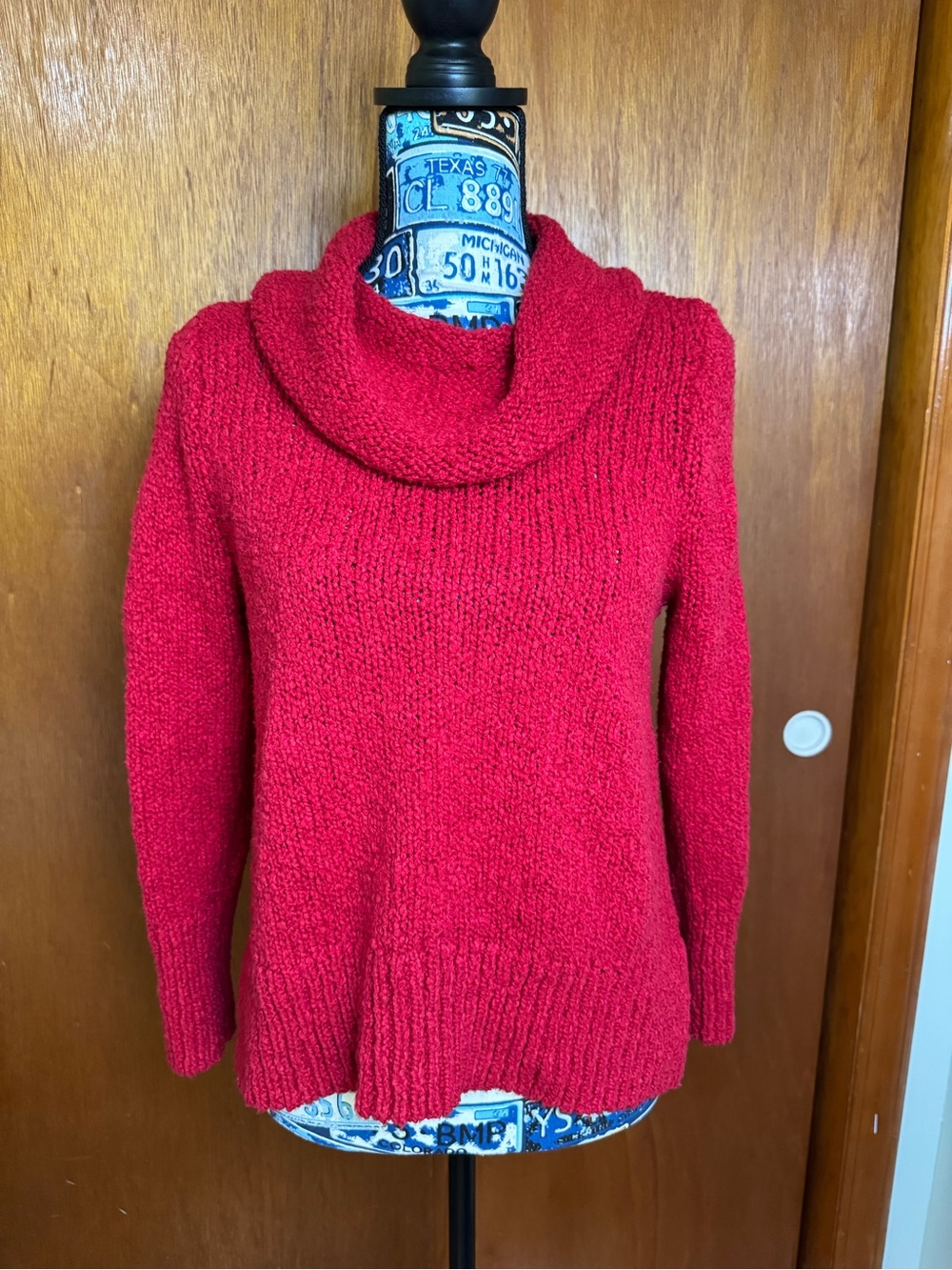 J. Jill Red Cowl Neck Sweater